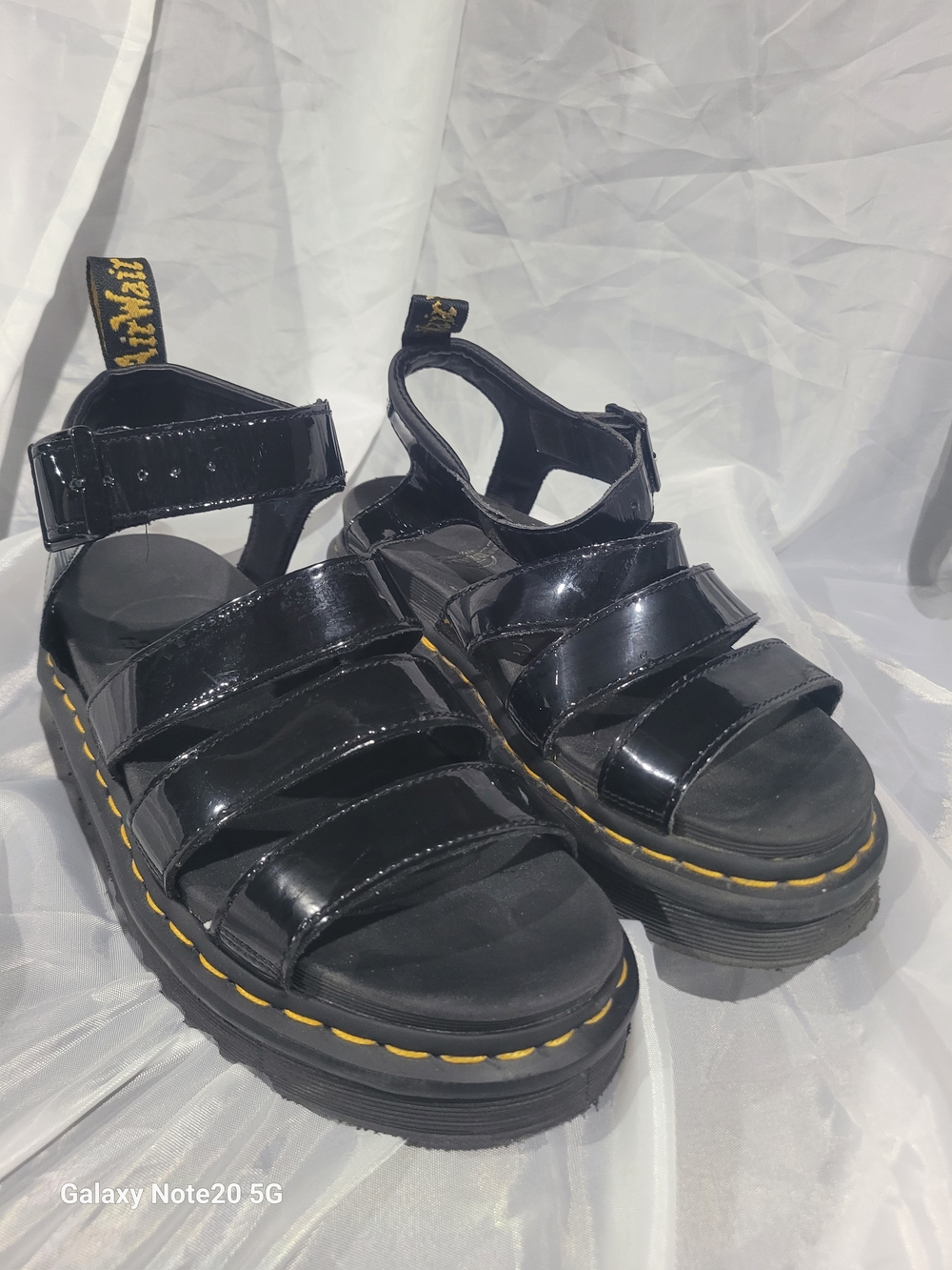 Dr. Martens Blaire Black Patent Leather Platform Sandals Size US 8 / UK 6 - Picture 10 of 10